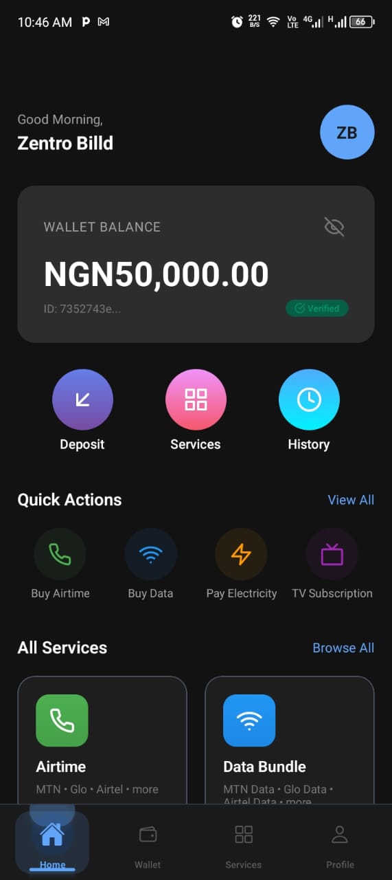 Zentrobills App Screenshot
